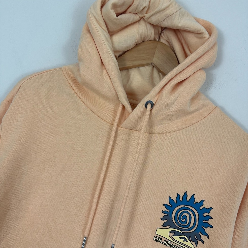 Quiksilver Island Pulse Hoodie Praline Logo Fleece Lined Long Sleeve Mens M